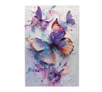 Liorosa 1000 piezas de rompecabezas de madera para adultos, alas cromáticas, mariposas en vuelo de pintura al óleo, pasatiempos exploratorios y desafíos, montaje práctico de tu hogar decoración de