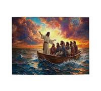 Liorosa Divine Seascape - Rompecabezas de 500 piezas para adultos, Jesús en aguas tormentosas, estética clásica vintage, ideal para relajación y diversión familiar, ejercicio de habilidades prácticas