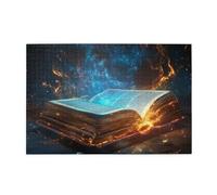 Liorosa Fantasy Book - Rompecabezas de madera para adultos, 1000 piezas, maravillosa imaginación, impresionante obra de arte con brillo dorado místico, piezas encajan perfectamente, adecuado para
