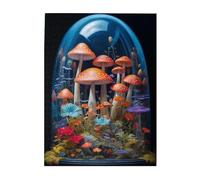 Liorosa Fungi - Rompecabezas de fantasía para adultos, 500 piezas, vibrante en el país de las maravillas recubierto de cristal, desafiante rompecabezas de madera en miniatura, relajación profunda para