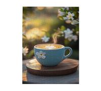 Liorosa Garden Coffee 500 piezas de rompecabezas de madera para adultos, divertida bebida única temprano en la mañana, cada pieza es única, adecuado para ocio familiar y entretenimiento, regalo para