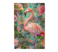 Liorosa Graceful Flamingos Duo In Emerald Paradise Puzzles para adultos, 1000 piezas, rompecabezas de madera de arte de vida silvestre, vibrante y único, adecuado para recreación familiar y decoración