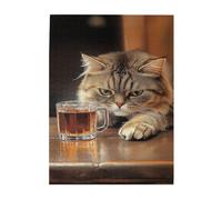 Liorosa Rompecabezas de madera para adultos, 500 piezas de camarero de gato, fondo de taberna de madera, rompecabezas de animales desafiante, pasatiempos de actividad creativa para adultos, regalos