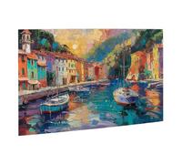 Liorosa Rompecabezas de Sailing Town para adultos, 500 piezas, pintura al óleo única, paisaje arquitectónico, estética de color suave, disfruta resolviendo rompecabezas con tu familia