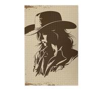 Liorosa Rompecabezas de vaca errante para adultos de 1000 piezas, mezclilla desteñida por el sol en perfil, adecuado para noches de juegos de fiesta, pasatiempos de actividades creativas para adultos