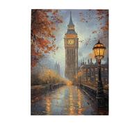 Liorosa Rompecabezas para adultos, 500 piezas de la hora dorada de Londres, Big Ben en medio del esplendor otoñal, cada pieza es única, lluvia de ideas para aliviar el estrés, disfruta del proceso de