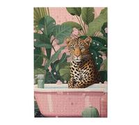 Liorosa Wild & Whimsical Animal - Rompecabezas de 1000 piezas para adultos, diseño de leopardo en burbujas, estética de color suave, adecuado para recreación familiar, disfruta del proceso de