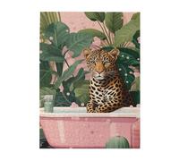 Liorosa Wild & Whimsical Animal - Rompecabezas de 500 piezas para adultos, diseño de leopardo en burbujas, estética de color suave, adecuado para recreación familiar, disfruta del proceso de