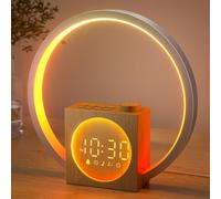 LIORQUE Despertador Amanecer, Despertador Luz Natural Simulación de Amanecer, 12 Modos de Luz, 30 Sonidos Relajantes, Modo de Ayuda para Dormir, Función Alarma y Snooze