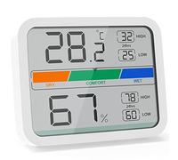 LIORQUE Termómetro Higrometro Digital para Interior Medidor de Temperatura y Humedad con Registro Máximo y Mínimo para Hogar y Oficina (Batería Incluida)