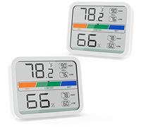 LIORQUE Termómetro Higrometro Digital para Interior Medidor de Temperatura y Humedad con Registro Máximo y Mínimo para Hogar y Oficina (2 piezas)