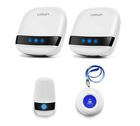 LIOTOIN Botón de Llamada de Emergencia para Ancianos Buscapersonas Inalámbrico de Cuidador Sistema de Alarma para Pacientes Personas Mayores Hogar 2 Transmisores y 2 Receptores … …