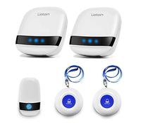 LIOTOIN Botón de Llamada de Emergencia para Ancianos, Buscapersonas Inalámbrico de Cuidador Sistema de Alarma para Pacientes Personas Mayores Hogar, 3 Transmisores y 2 Receptores …