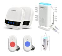 LIOTOIN Botón de Llamada de Emergencia para Ancianos, Buscapersonas Inalámbrico de Cuidador Sistema de Alarma para Pacientes Personas Mayores Hogar, 2 transmisores y 3 Receptor …