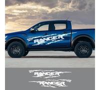 LIOUFTT 2 uds, pegatinas laterales para puerta de coche todoterreno, calcomanías de vinilo para decoración del cuerpo, aptas para Ford Ranger Raptor Pickup, accesorios de sintonización automática