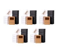 liovitor 150 mini cajas de papel kraft con ventana, caja de embalaje de regalo, caja de regalo para jabón, golosinas, panadería y dulces (negro, marrón, )