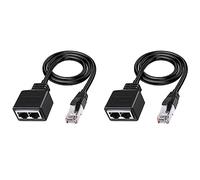 liovitor 2 adaptadores LAN Ethernet RJ45 a 2 hembras divisor RJ45 1 a 2 Ethernet LAN cable adaptador de red