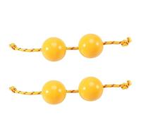 liovitor 2 bolas rítmicas, huevo Shaker doble percusión, instrumento Kashaka, bola de tambor de bola musical, sonajero agitador, amarillo