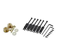 liovitor 2 botones de correa dorados con tornillo de montaje y 6 sillines de cuerda bloqueados para guitarra Floyd - piezas de puente de trémolo