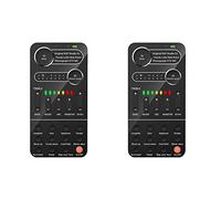 liovitor 2 tarjetas de sonido en , cambiador de voz con mini micrófono, auriculares, micrófono de mano cambiador de voz de efectos de sonido máquina
