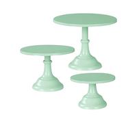 liovitor 3 soportes para tartas, soporte para tartas, soportes altos para tartas para mesa de postre, exhibición perfecta para bodas, fiestas de graduación, verde, duradero, fácil de usar