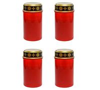 liovitor 4 velas de tumba para cementerio, luces solares con iluminación LED, luz de tumba, varios vientos