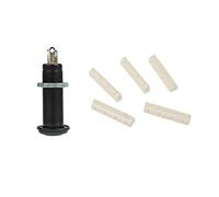 liovitor 5 tuercas ranuradas para ukelele y 1 conector de salida de montaje empotrado para guitarra/bajo, color negro