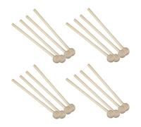 liovitor 8 pares de mazos de madera de percusión para campanilla energética, xilófono, bloque de madera, glockenspiel y