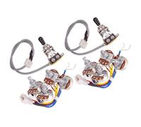 liovitor Arnés de cableado de circuito de pastillas de guitarra eléctrica Lp 2T2V 500K potes 3 vías interruptor para guitarra estilo guitarra