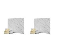 liovitor Paquete de 24 paneles acústicos con autoadhesivos, paneles de espuma a de sonido de 12 x 12 x 0.4 pulgadas, paneles de sonido de alta densidad, color blanco