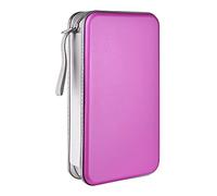LIOVODE Estuche CD portátil Funda para CD plástico Organizador para Coche | estuche para cd y dvd, fundas antideslizantes, diseño ahorra espacio, asa de transporte, carcasa de plástico rígido