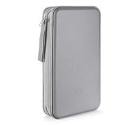 LIOVODE Estuche CD portátil Funda para CD plástico Organizador para Coche | estuche para cd y dvd, fundas antideslizantes, diseño ahorra espacio, asa de transporte, carcasa de plástico rígido