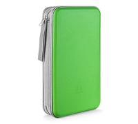 LIOVODE Estuche CD portátil Funda para CD plástico Organizador para Coche | estuche para cd y dvd, fundas antideslizantes, diseño ahorra espacio, asa de transporte, carcasa de plástico rígido