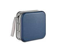 LIOVODE Estuche para DVD, 48 Capacidad para CD, portátil, Soporte para CD, de plástico Duro, Organizador para Coche (Capacidad 48, Azul Oscuro 48)