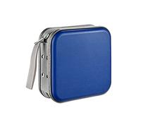 LIOVODE Estuche para DVD, 48 Capacidad para CD, portátil, Soporte para CD, de plástico Duro, Organizador para Coche (Capacidad 48, Azul 48)
