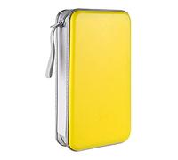 LIOVODE Estuche para DVD, 96 Capacidad para CD, portátil, Soporte para CD, de plástico Duro, Organizador para Coche (Capacidad 96, Amarillo 96)