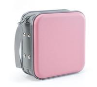 LIOVODE Funda para DVD, 48 unidades, portátil, de plástico duro, para CD, organizador para coche, color rosa claro