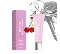 Lip Butter Gloss With Keychain | 10ml Silver Chain Hydrating Balm | Nourishing Long-Lasting Color Lip Care | Moisturizing High Gloss Lipstick Accessory Portable Beauty