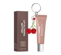 Lip Butter Gloss With Keychain | 10ml Silver Chain Hydrating Balm | Nourishing Long-Lasting Color Lip Care | Moisturizing High Gloss Lipstick Accessory Portable Beauty