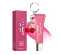Lip Butter Gloss With Keychain | 10ml Silver Chain Hydrating Balm | Nourishing Long-Lasting Color Lip Care | Moisturizing High Gloss Lipstick Accessory Portable Beauty