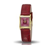 Lip Churchill C18 Reloj Analógico Mujer Relojes Acero Dorado Cuero Rojo 671622, rojo