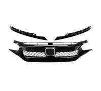 Lip Delantero para Civic 10th Gen 2016-2021 Parrilla Delantera Racing Grill Net Coche Rejilla Divisor Parachoques Superior Capó Parachoques Delanteros Lips(16-18 Type 1)
