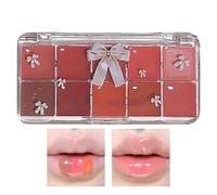 Lip Gloss Palette, 10 Colors Lip Paint, Jelly Tinted Lip Gloss, Moisturizing Lipstick Kit, Long-Lasting Lip Gloss, Cosmetic Lip Gloss Palette, Long-Lasting Lip Gloss Makeup Kit for Women and Ladies
