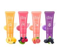 Lip Glowy Balm, paquete de 4 bálsamos labiales Fruit Glowy, juego de bálsamo labial con vitamina E, reduce las líneas de los labios, mejora el color de los labios, hidrata rápidamente y alivia los