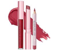 Lip Liner Lápiz Labial Combo, Lápiz Labial Natural | Suministros De Maquillaje De 3 Piezas, Color Carne, Mate, Para Día, Noche, Fiesta, Boda, Viajes, Casa, Oficina, Escuela, Fecha, Otoño,