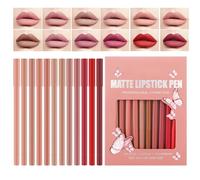 Lip Liner - Long Lasting Makeup | 12 Piece High Pigmented Waterproof Lip Pencil with Non Stick Cup Functions, Beauty Cosmetic Tool with Women Usage, Girl Makeup, Lipstick Liner Set