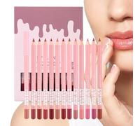 Lip Liner Pencil - 12 Colors Matte Creamy Natural Long Lasting Cosmetics - Creamy Lip Liner - For Home Travel Night Party Wint Presenting Solution, Comber Fall Spring Offices School Date Event