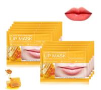Lip Mask, 15 Piezas Mascarilla Labial, Almohadillas Labiales Hidratantes, Exfoliante Mascarilla Labial, Lip Care Lip Mask, Adecuada para Labios Secos y Agrietados, Línea Fina y Arrugas, Miel