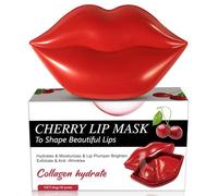 Lip Mask, 20 Pcs Colágeno Mascarilla Labios, Lip Sleeping Mask, Almohadillas Labiales Hidratantes, Mascarilla Labial Para el Cuidado de Los Labios, Adecuado Para Labios Secos y Agrietados (Cereza)