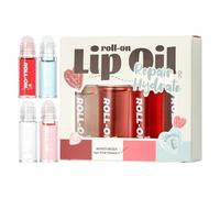 Lip Plumper Gloss - Smoothing Moisture Balm, 4-Piece Compact Size Revitalizing Formula with for Traveling Home Outdoor, Vitamin Infused Lip Plumper Gloss with for Teens Women, Lips Care Cosmetic Set